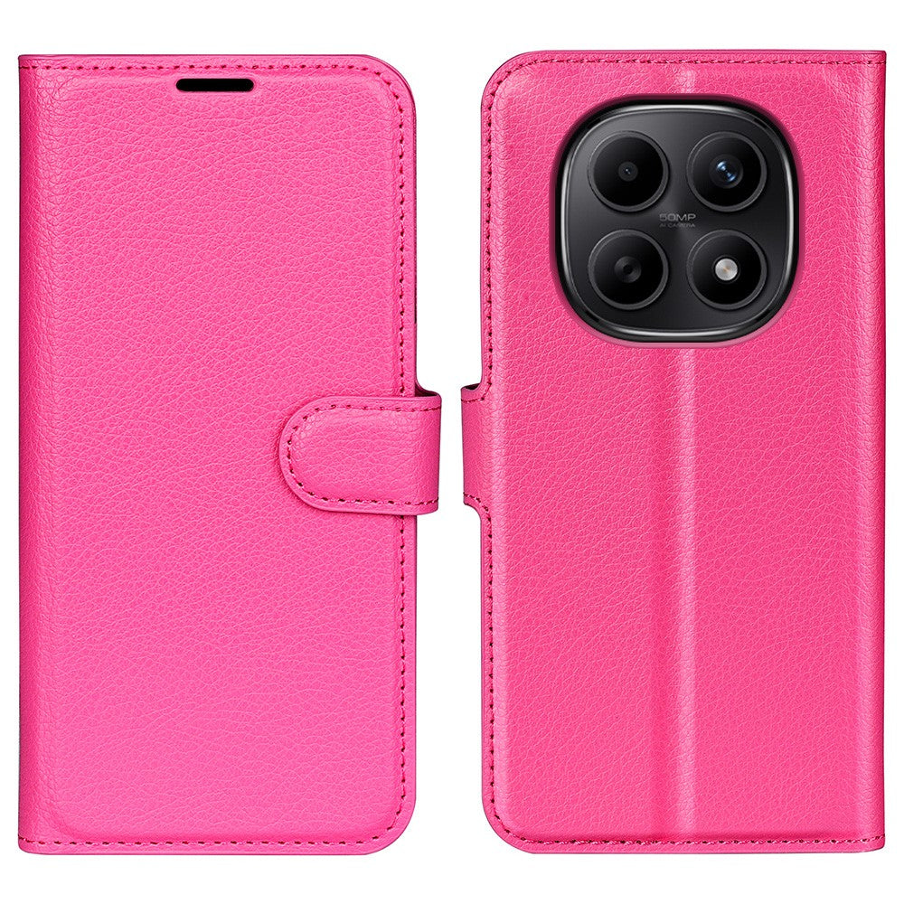 For Xiaomi Redmi Note 15 4G (Global) Case Wallet Stand Litchi Texture Shockproof Leather Phone Cover