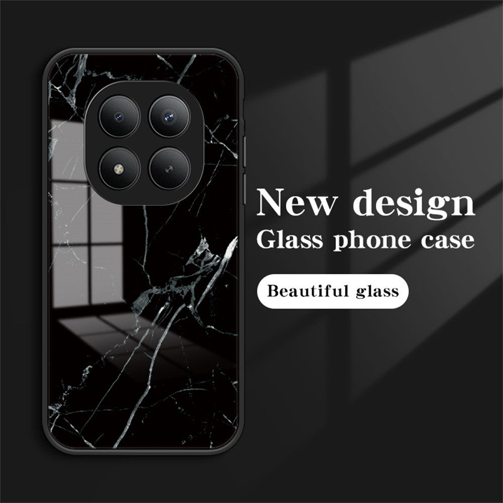 For Xiaomi Poco M8 Pro 5G / Redmi Note 15 Pro+ 5G (Global) Case Marble Pattern Tempered Glass + PC + TPU Protective Phone Cover