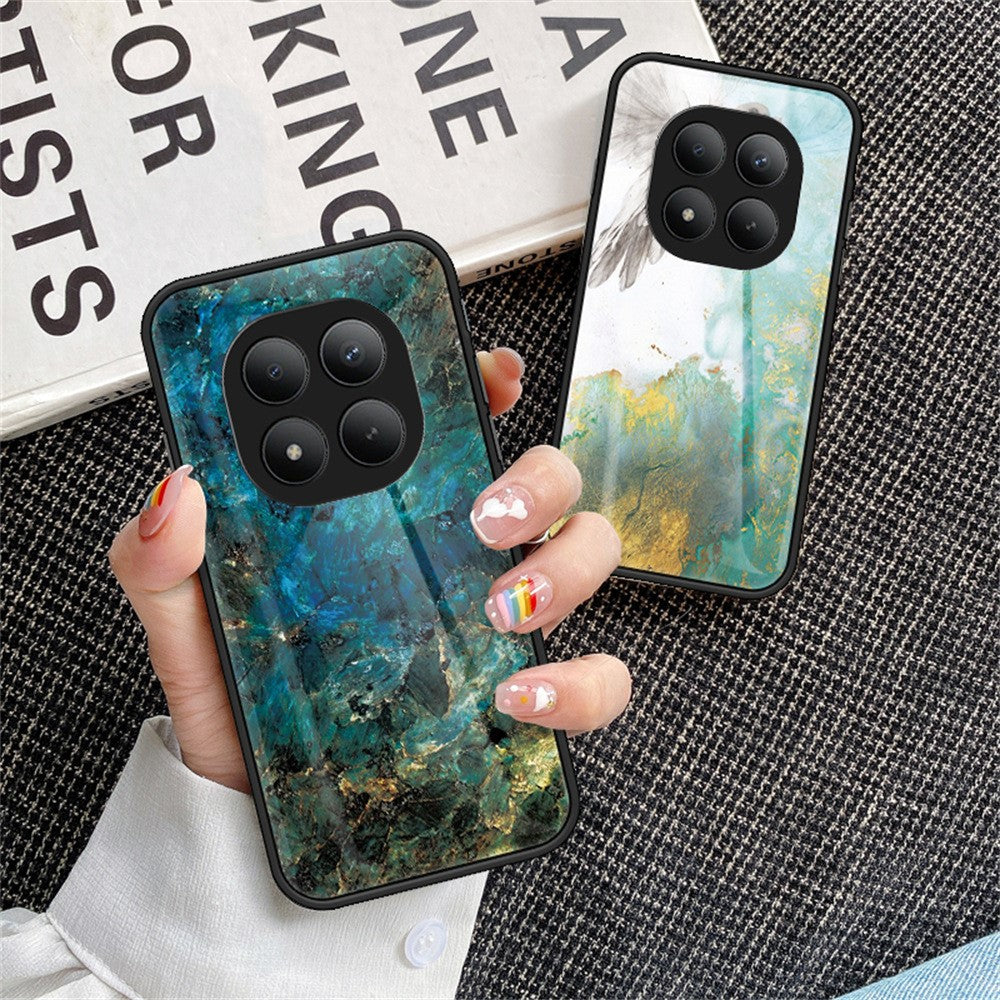 For Xiaomi Poco M8 Pro 5G / Redmi Note 15 Pro+ 5G (Global) Case Marble Pattern Tempered Glass + PC + TPU Protective Phone Cover