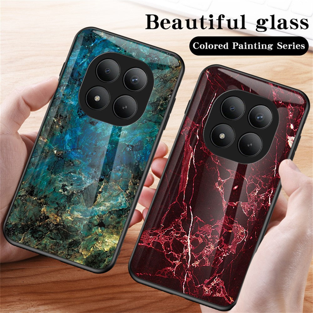 Xiaomi Poco M8 Pro 5G / Redmi Note 15 Pro+ 5G (Global) Skal Marmormönster Härdat Glas + PC + TPU Skyddande mobilskal