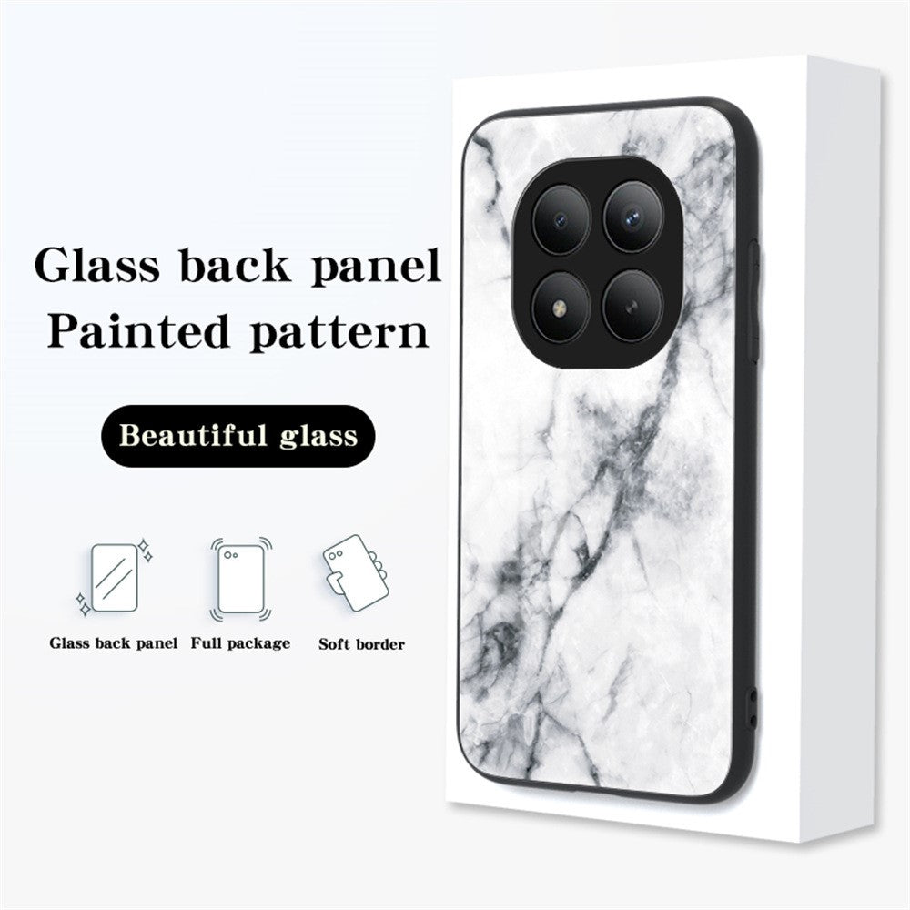 For Xiaomi Poco M8 Pro 5G / Redmi Note 15 Pro+ 5G (Global) Case Marble Pattern Tempered Glass + PC + TPU Protective Phone Cover