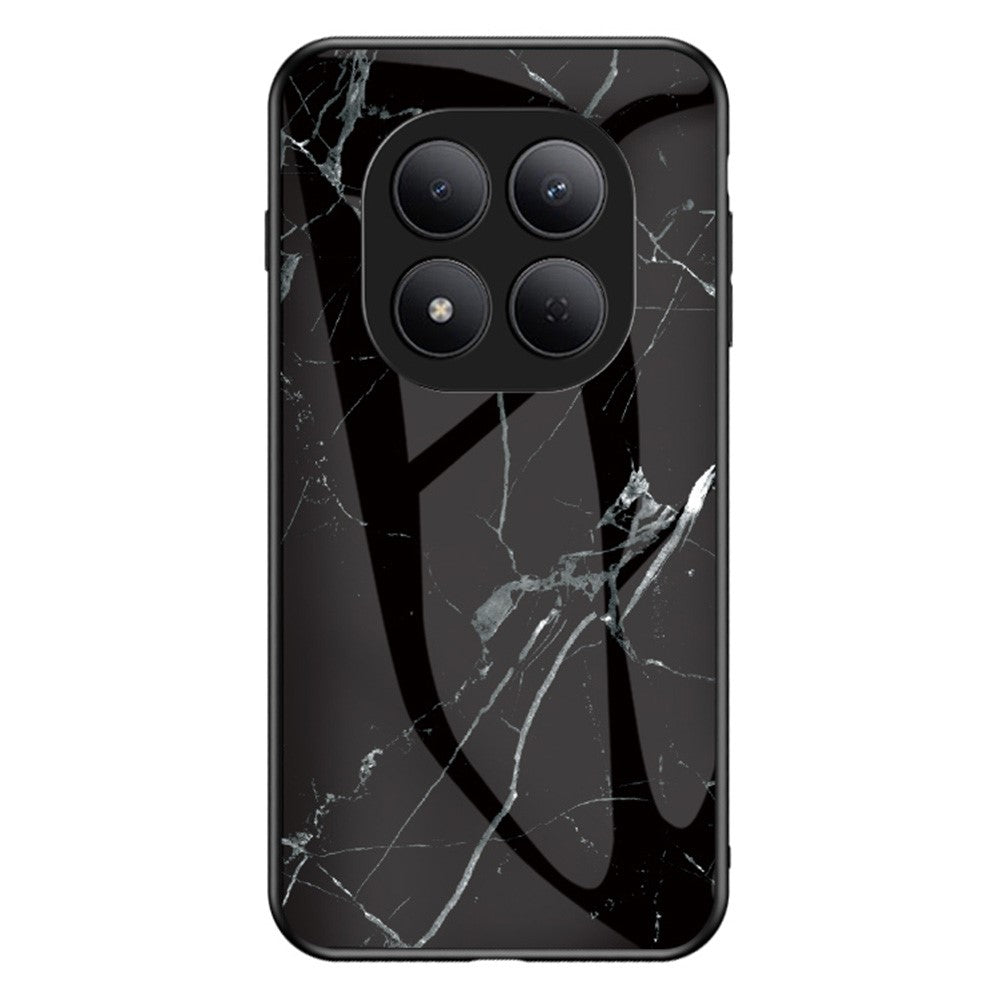 For Xiaomi Redmi Note 15 Pro 5G (Global) Case Marble Pattern Tempered Glass + PC + TPU Protective Phone Cover