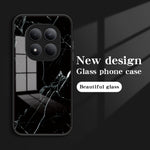 For Xiaomi Redmi Note 15 Pro 5G (Global) Case Marble Pattern Tempered Glass + PC + TPU Protective Phone Cover
