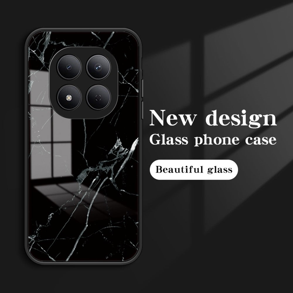 For Xiaomi Redmi Note 15 Pro 5G (Global) Case Marble Pattern Tempered Glass + PC + TPU Protective Phone Cover