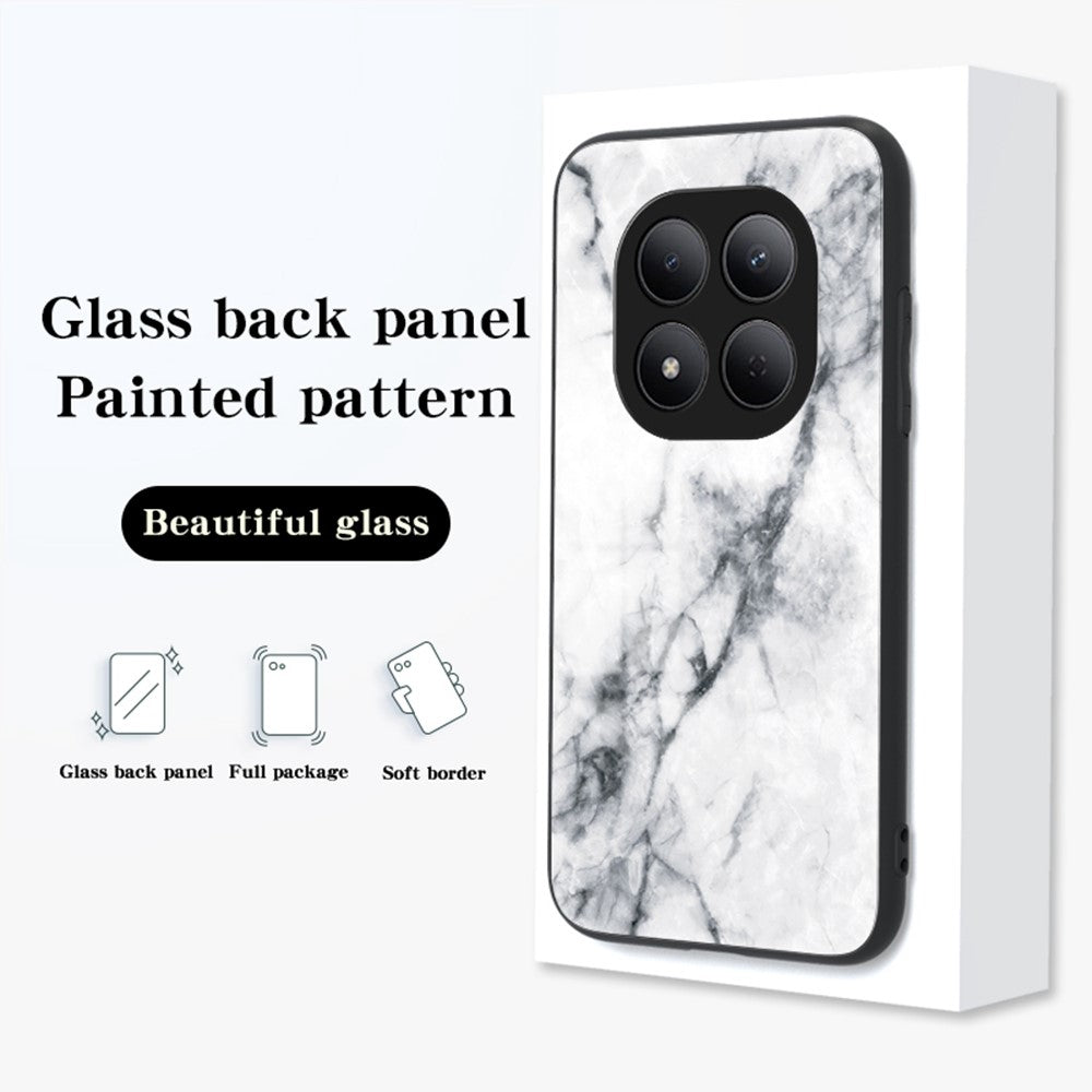 For Xiaomi Redmi Note 15 Pro 5G (Global) Case Marble Pattern Tempered Glass + PC + TPU Protective Phone Cover