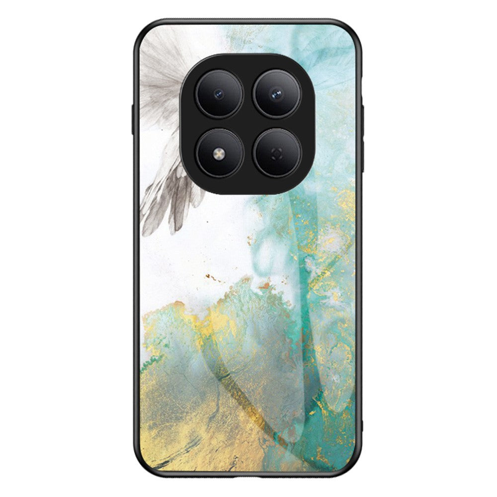 For Xiaomi Redmi Note 15 Pro 5G (Global) Case Marble Pattern Tempered Glass + PC + TPU Protective Phone Cover