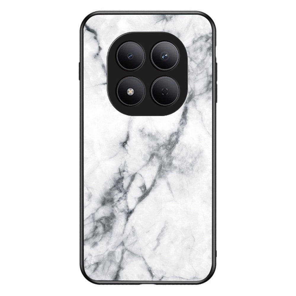 For Xiaomi Redmi Note 15 Pro 5G (Global) Case Marble Pattern Tempered Glass + PC + TPU Protective Phone Cover