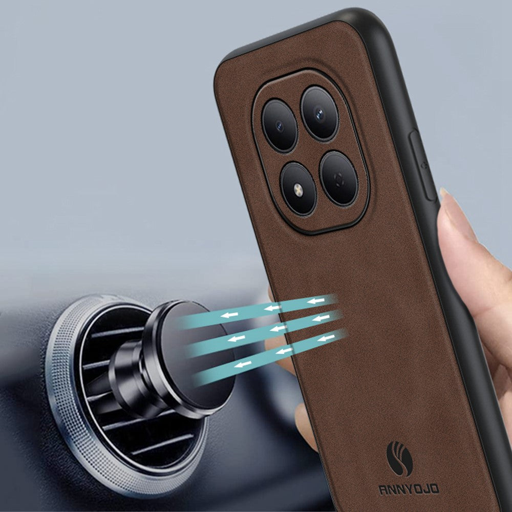 ANNYOJO For Xiaomi Redmi Note 15 Pro 5G (Global) Case PU Leather + PC + TPU Anti Drop Phone Back Cover
