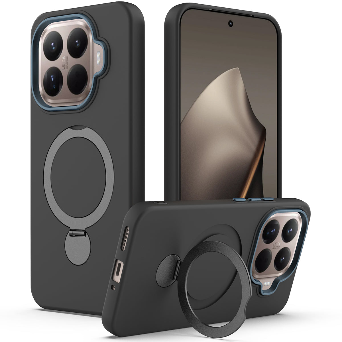Xiaomi 15T Pro Magnetiskt Skal Roterande Ring Stöd TPU + PC Bakstycke