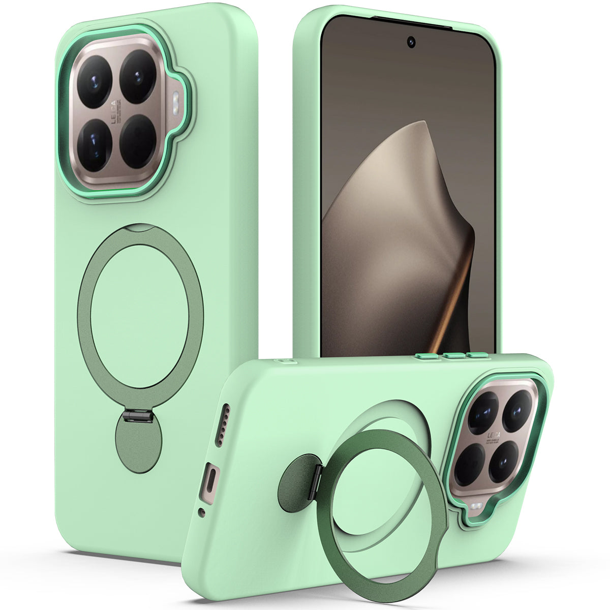 Xiaomi 15T Pro Magnetiskt Skal Roterande Ring Stöd TPU + PC Bakstycke