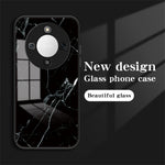 Phone Case For Honor Magic8 Lite 5G  /  X9d 5G  /  X70 5G Marble Pattern Tempered Glass + PC + TPU Protective Phone Cover