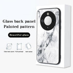 Phone Case For Honor Magic8 Lite 5G  /  X9d 5G  /  X70 5G Marble Pattern Tempered Glass + PC + TPU Protective Phone Cover