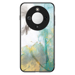 Phone Case For Honor Magic8 Lite 5G  /  X9d 5G  /  X70 5G Marble Pattern Tempered Glass + PC + TPU Protective Phone Cover