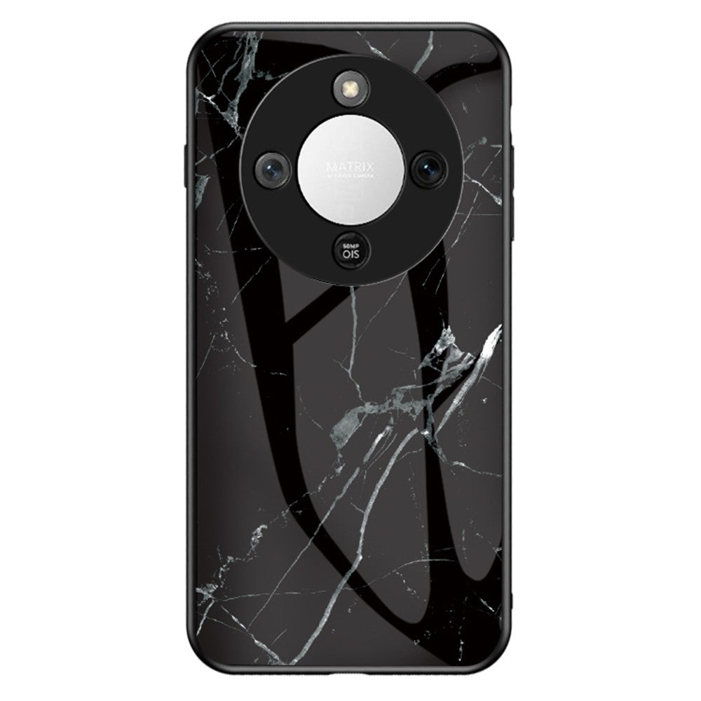 Phone Case For Honor Magic8 Lite 5G  /  X9d 5G  /  X70 5G Marble Pattern Tempered Glass + PC + TPU Protective Phone Cover