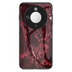 Phone Case For Honor Magic8 Lite 5G  /  X9d 5G  /  X70 5G Marble Pattern Tempered Glass + PC + TPU Protective Phone Cover