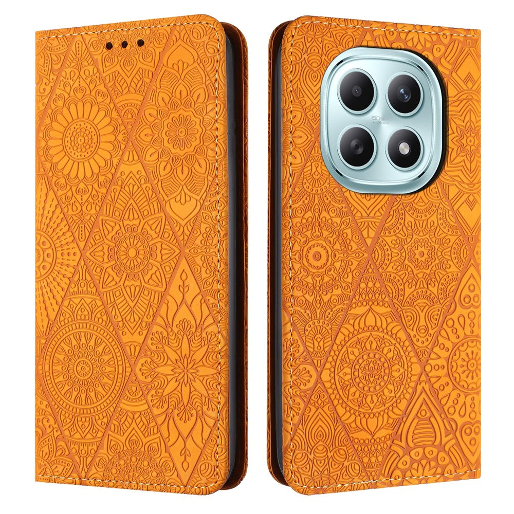For Xiaomi Redmi Note 15 4G (Global) / 5G (Global) Case Imprinted Flower Wallet Stand Leather Phone Cover
