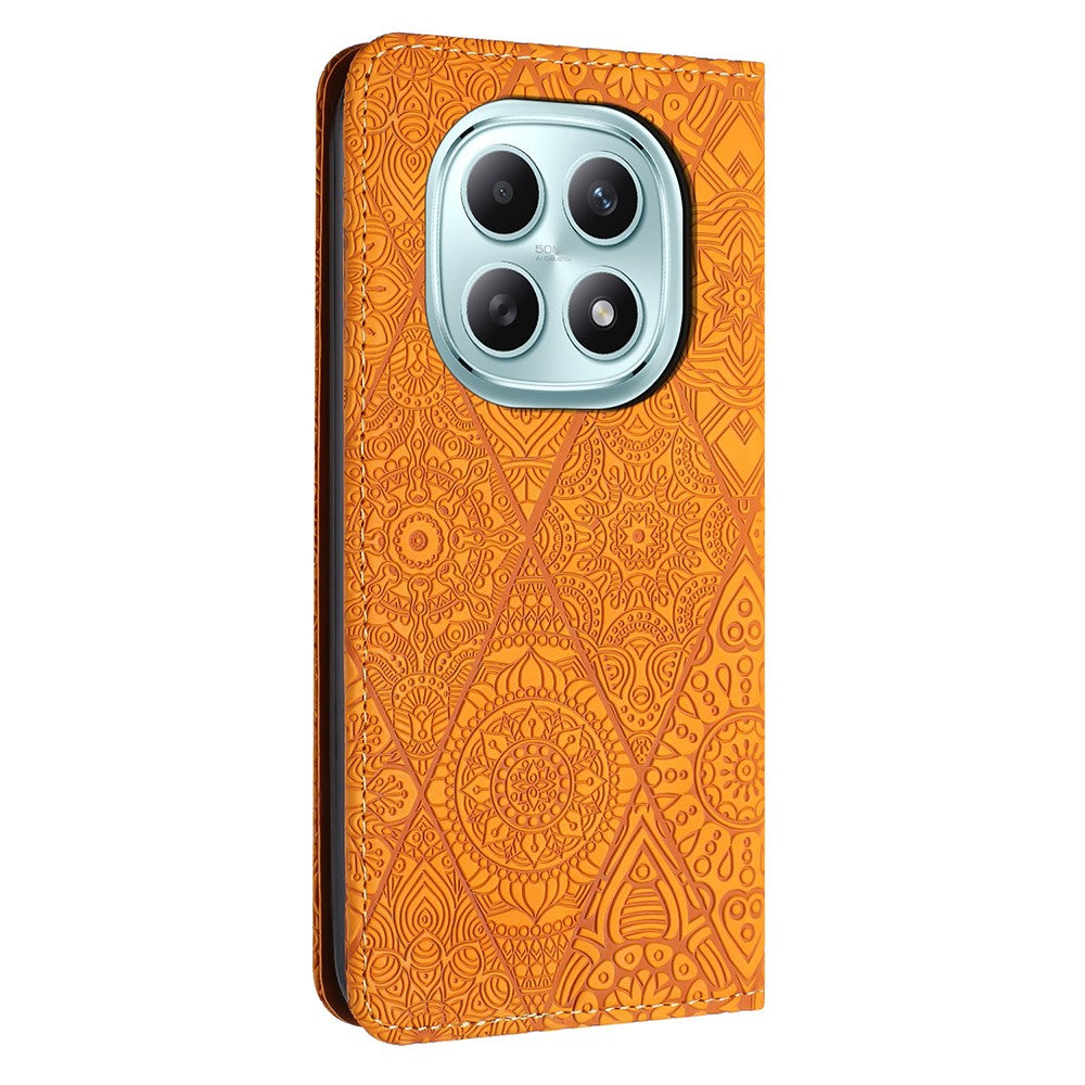 For Xiaomi Redmi Note 15 4G (Global) / 5G (Global) Case Imprinted Flower Wallet Stand Leather Phone Cover