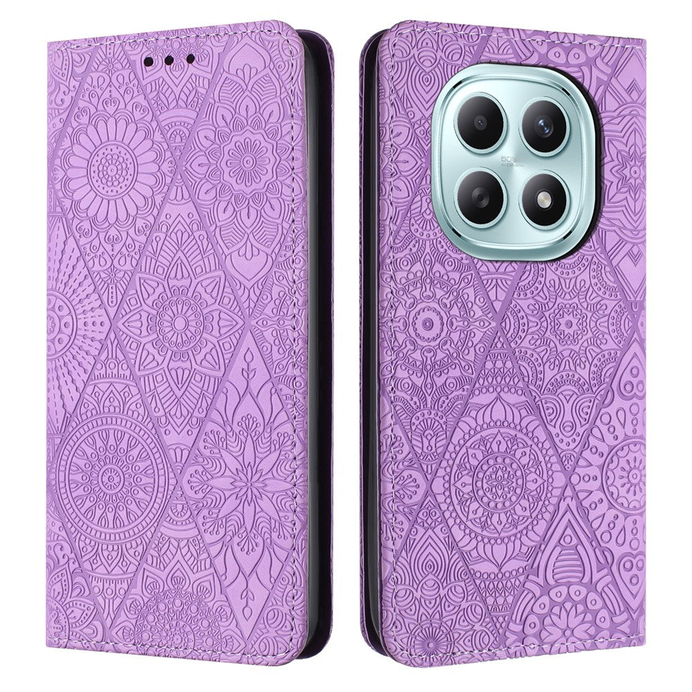 For Xiaomi Redmi Note 15 4G (Global) / 5G (Global) Case Imprinted Flower Wallet Stand Leather Phone Cover