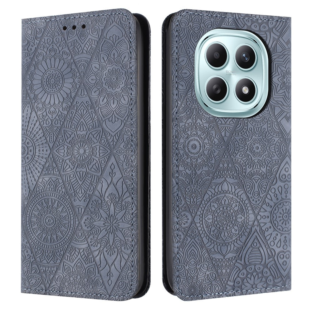 For Xiaomi Redmi Note 15 4G (Global) / 5G (Global) Case Imprinted Flower Wallet Stand Leather Phone Cover