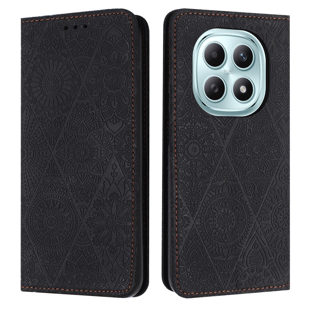 For Xiaomi Redmi Note 15 4G (Global) / 5G (Global) Case Imprinted Flower Wallet Stand Leather Phone Cover