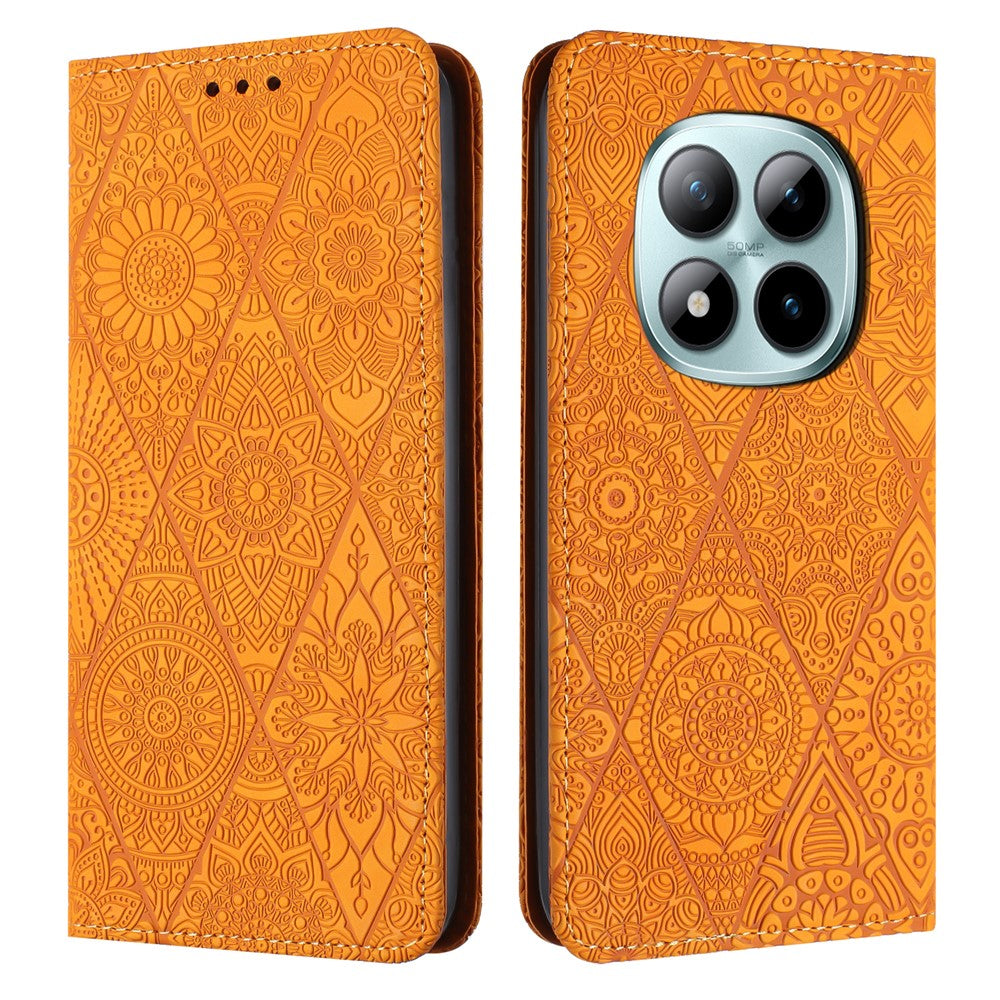 For Xiaomi Redmi Note 15 Pro 4G (Global) Case Imprinted Flower Wallet Stand Leather Phone Cover