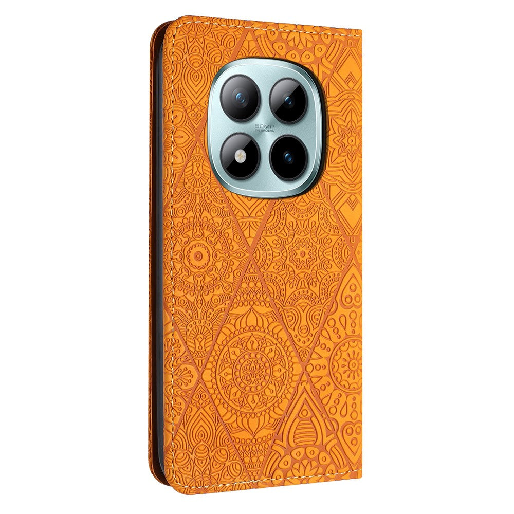 Xiaomi Redmi Note 15 Pro 4G (Global) Fodral Präglad Blommig Plånboksfodral Lädermobilfodral