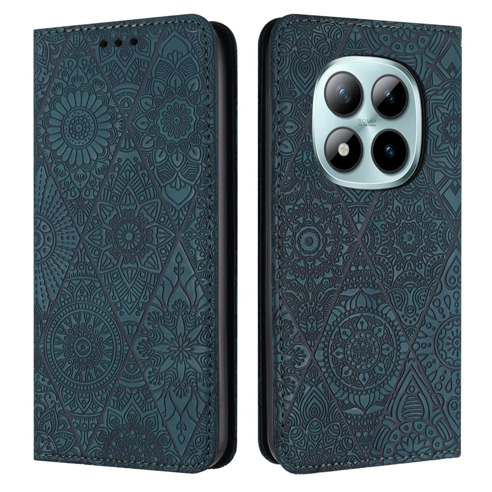 Xiaomi Redmi Note 15 Pro 4G (Global) Fodral Präglad Blommig Plånboksfodral Lädermobilfodral