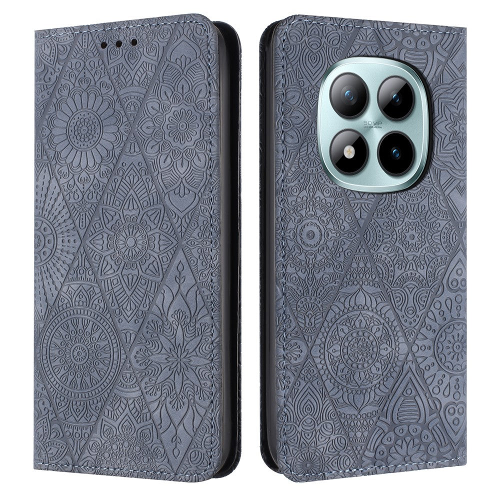 For Xiaomi Redmi Note 15 Pro 4G (Global) Case Imprinted Flower Wallet Stand Leather Phone Cover