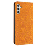 Samsung Galaxy S26-skal med präglad blomma, plånboksfodral i läder, mobilfodral