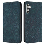 Samsung Galaxy S26-skal med präglad blomma, plånboksfodral i läder, mobilfodral