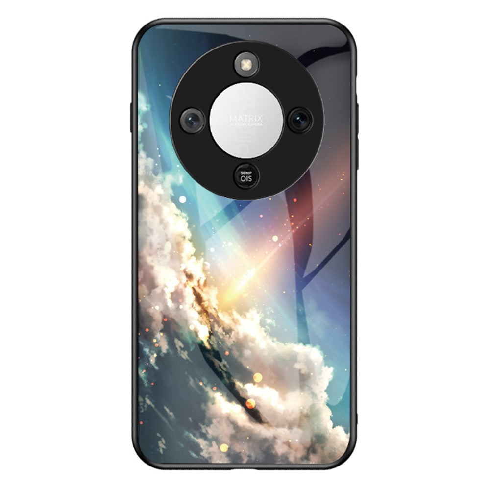 Phone Case For Honor Magic8 Lite 5G  /  X9d 5G  /  X70 5G Starry Sky Pattern Tempered Glass Phone Cover