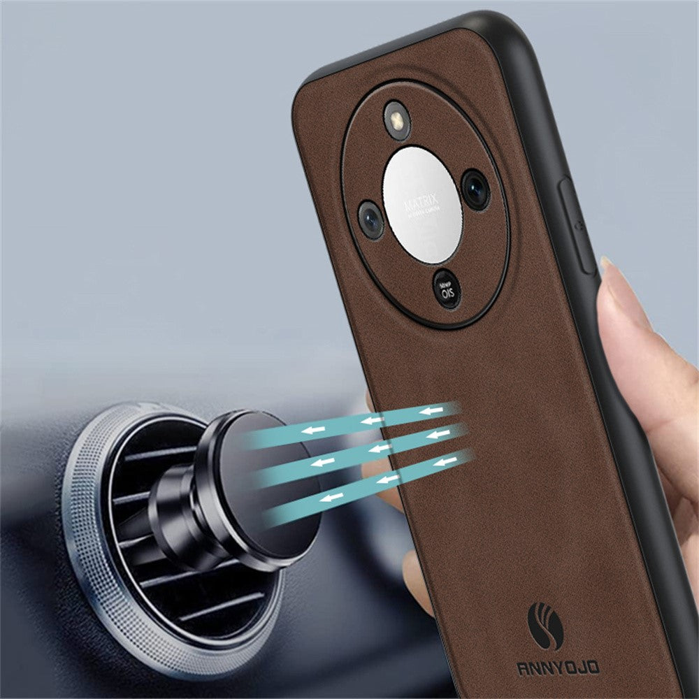 ANNYOJO Phone Case For Honor Magic8 Lite 5G  /  X9d 5G  /  X70 5G PU Leather + PC + TPU Anti Drop Phone Back Cover