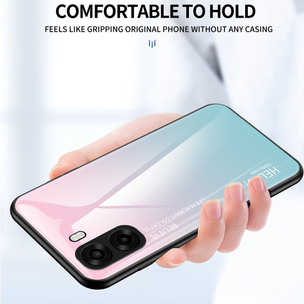 Phone Case For Oppo A6x 5G / A6x 4G Anti-Scratch Tempered Glass + PC + TPU Phone Cover