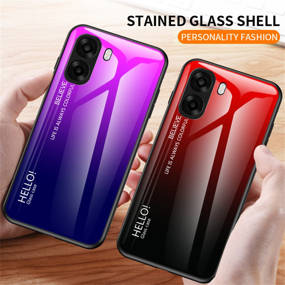 Phone Case For Oppo A6x 5G / A6x 4G Anti-Scratch Tempered Glass + PC + TPU Phone Cover