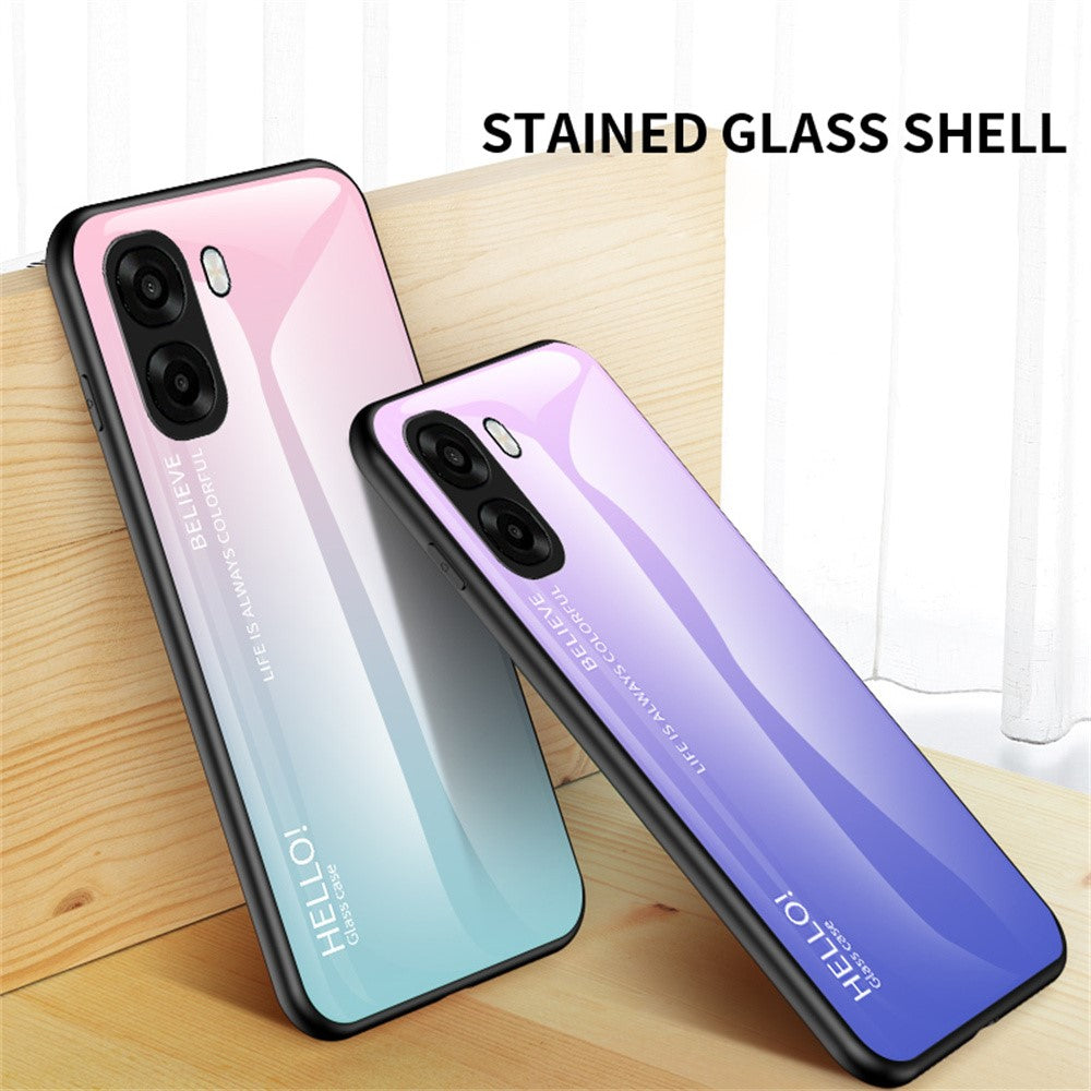 Phone Case For Oppo A6x 5G / A6x 4G Anti-Scratch Tempered Glass + PC + TPU Phone Cover