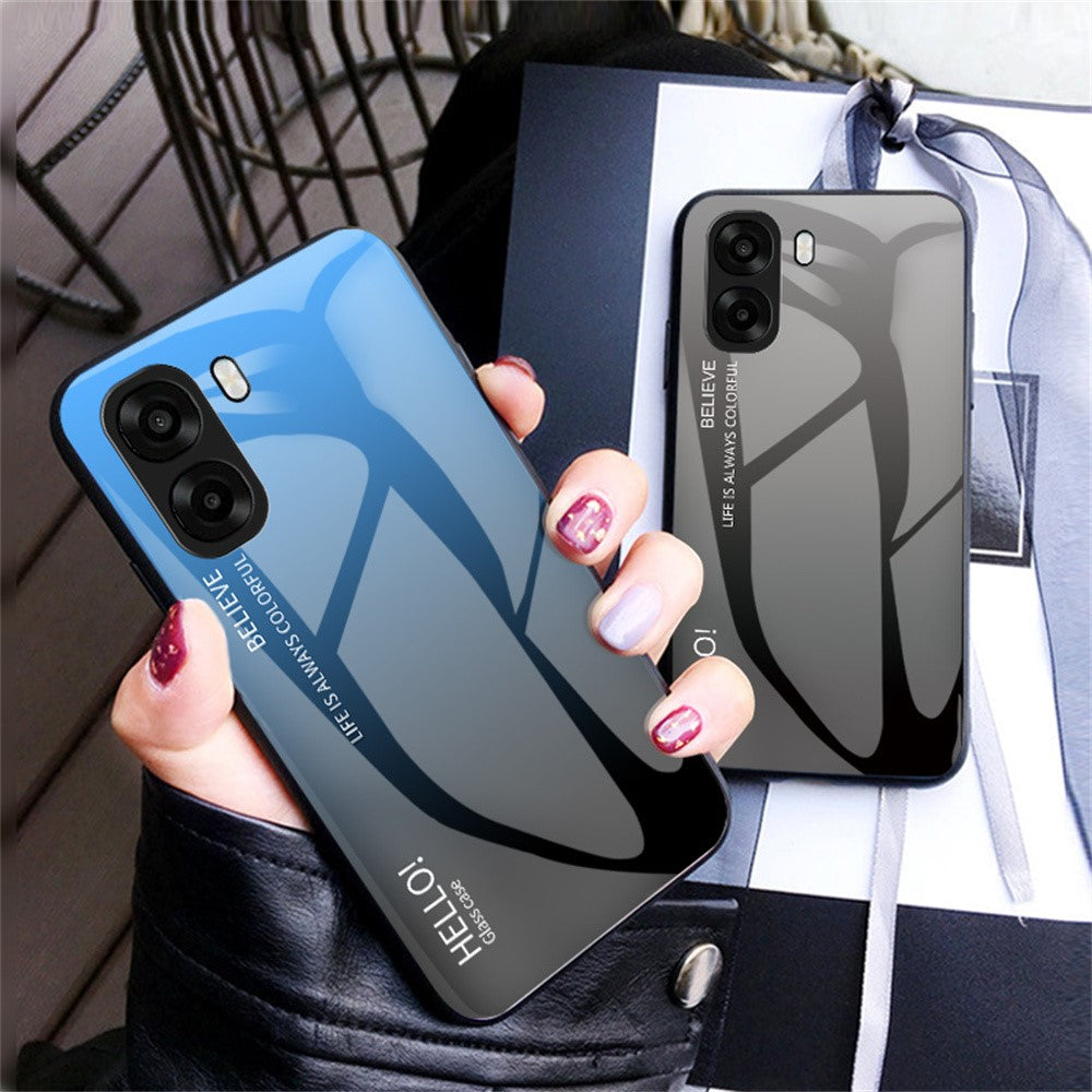 Phone Case For Oppo A6x 5G / A6x 4G Anti-Scratch Tempered Glass + PC + TPU Phone Cover