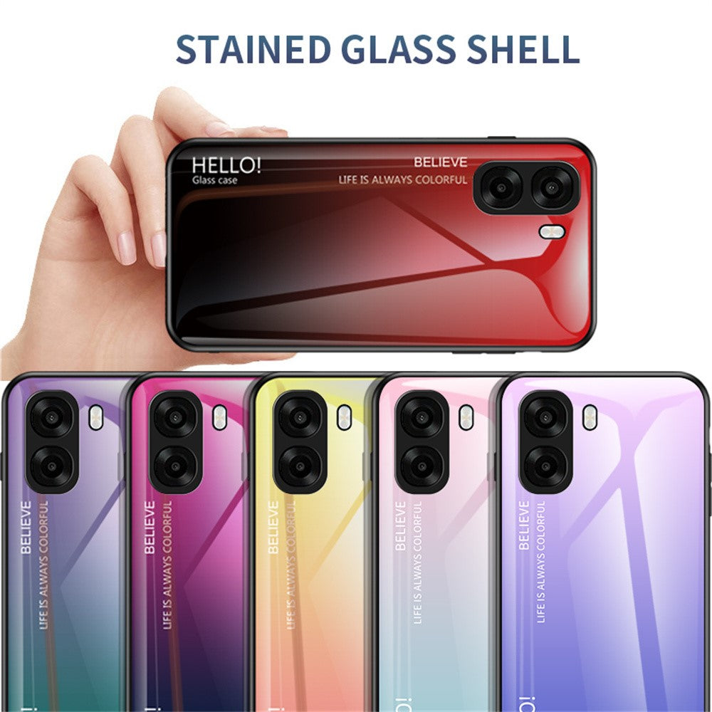 Phone Case For Oppo A6x 5G / A6x 4G Anti-Scratch Tempered Glass + PC + TPU Phone Cover