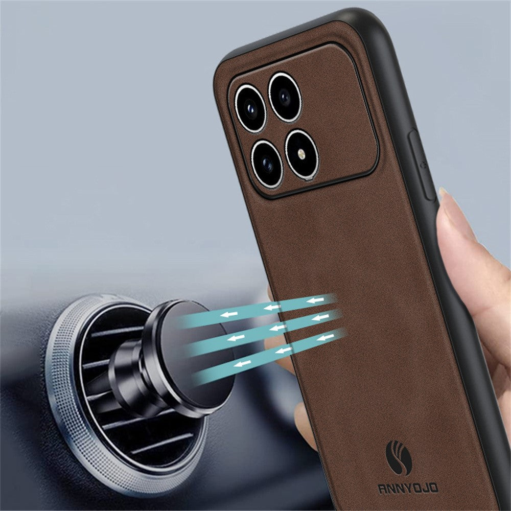 ANNYOJO-telefoncover til Xiaomi Poco F8 Pro 5G / Redmi K90 5G i PU-læder + PC + TPU, stødsikkert bagcover