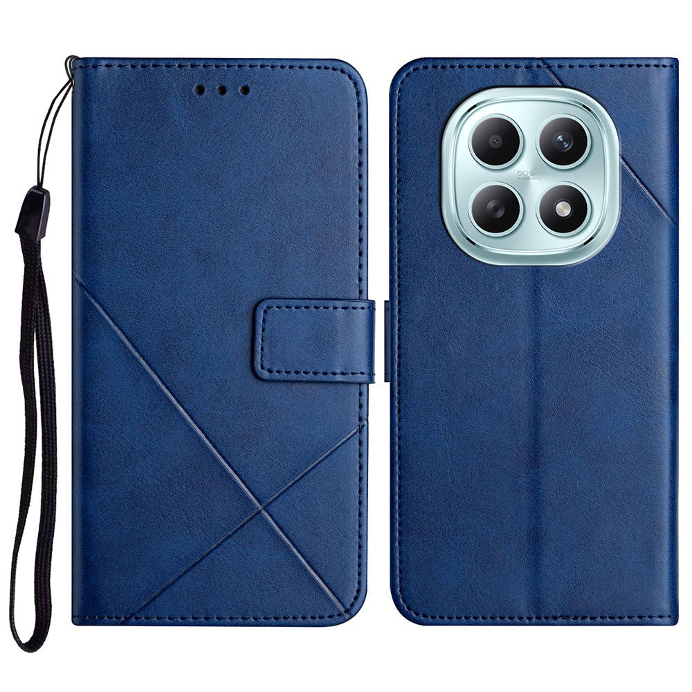 For Xiaomi Redmi Note 15 4G (Global) Case Line Pattern Wallet Leather Phone Cover with Wrist Strap