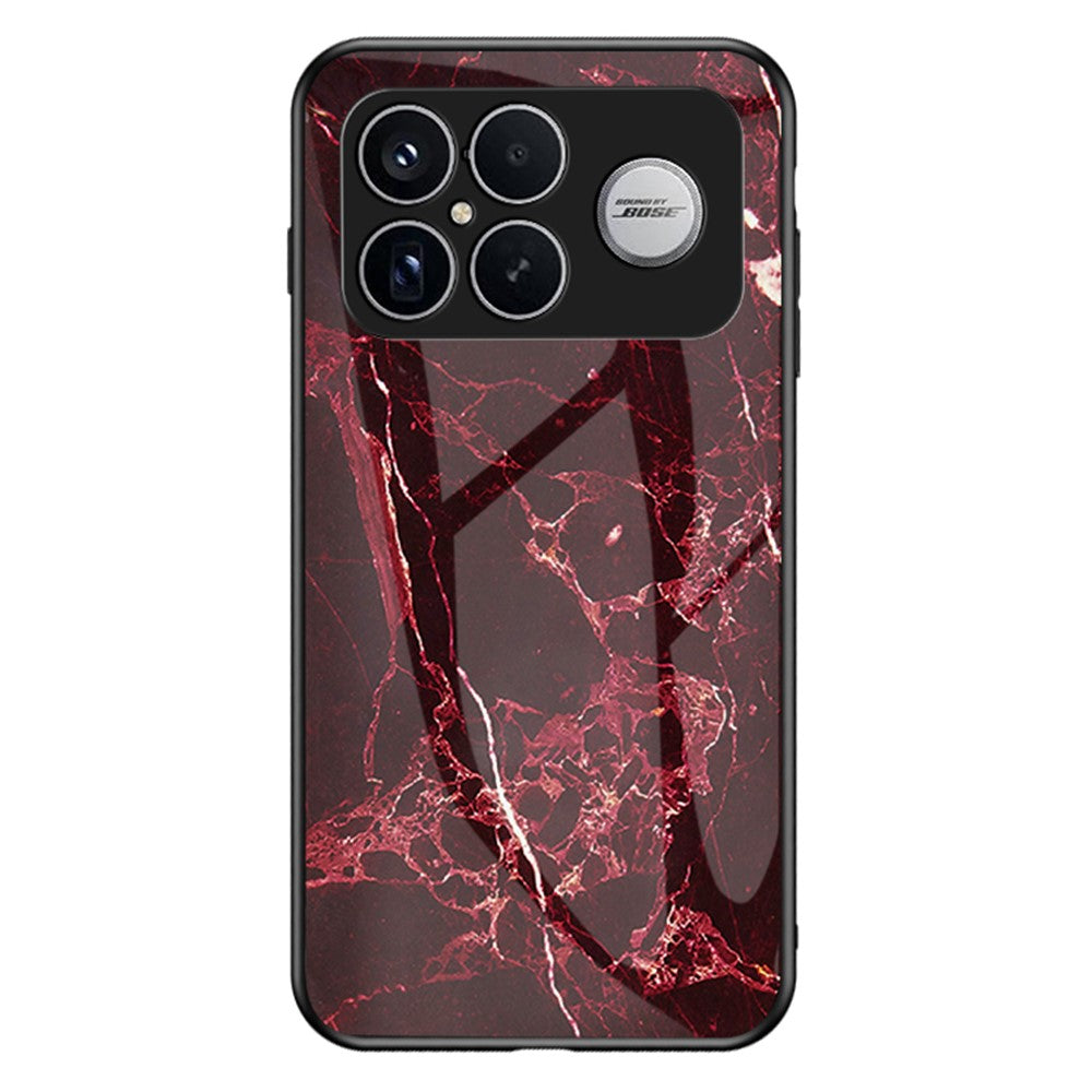 Phone Case For Xiaomi Poco F8 Ultra  /  Redmi K90 Pro Max 5G Marble Pattern Tempered Glass + PC + TPU Protective Phone Cover