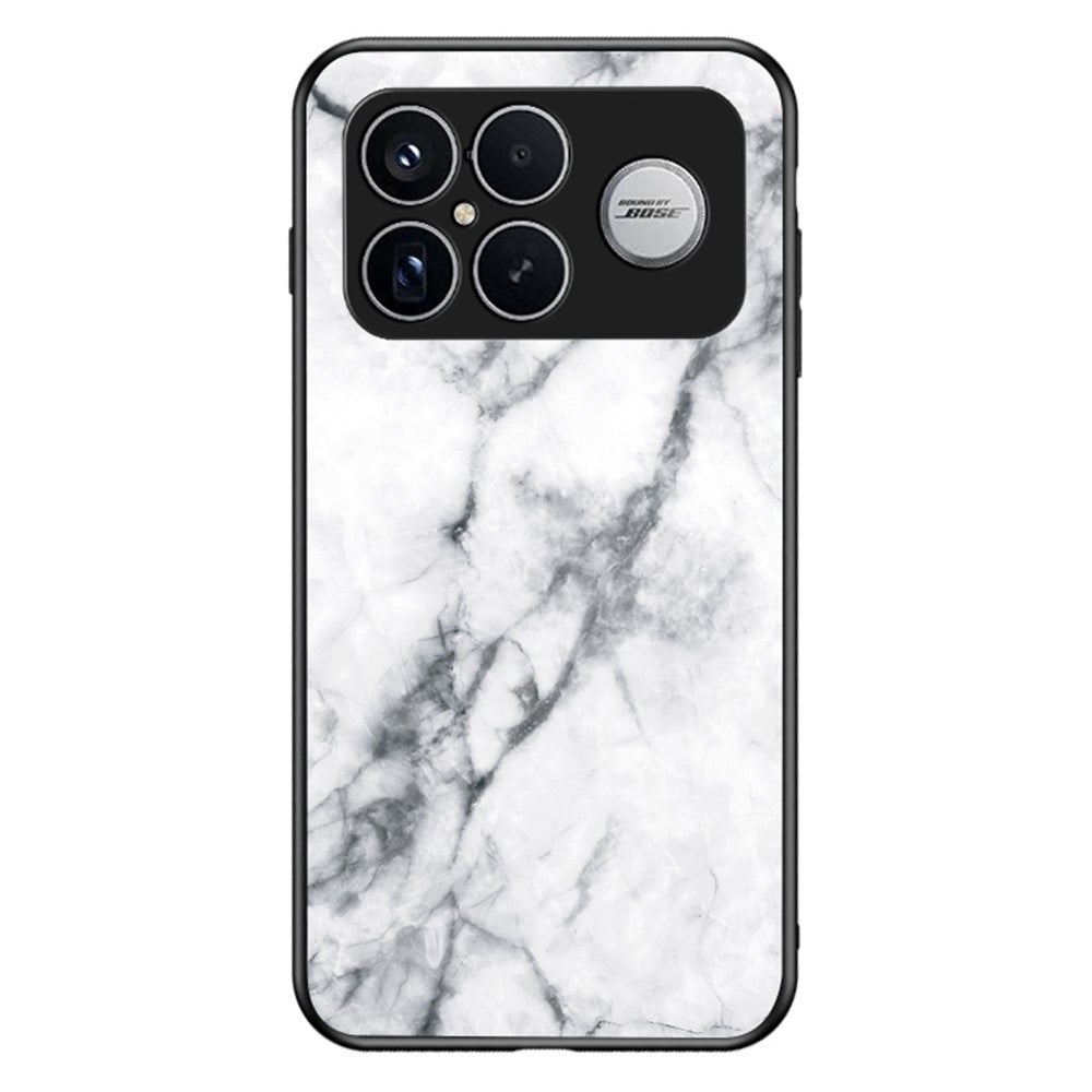 Phone Case For Xiaomi Poco F8 Ultra  /  Redmi K90 Pro Max 5G Marble Pattern Tempered Glass + PC + TPU Protective Phone Cover