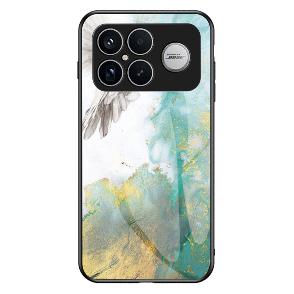 Phone Case For Xiaomi Poco F8 Ultra  /  Redmi K90 Pro Max 5G Marble Pattern Tempered Glass + PC + TPU Protective Phone Cover