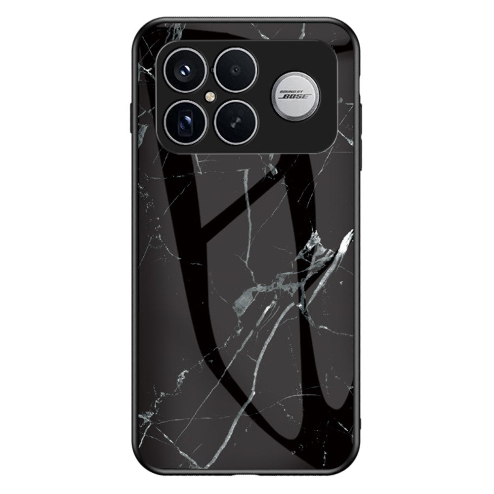 Phone Case For Xiaomi Poco F8 Ultra  /  Redmi K90 Pro Max 5G Marble Pattern Tempered Glass + PC + TPU Protective Phone Cover