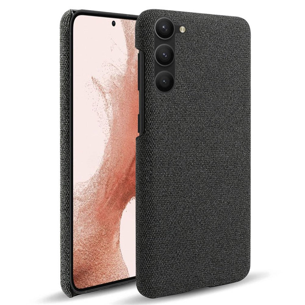 For Samsung Galaxy S23 Mobile Phone Protector Case Shell Solid Color Hard PC+Cloth Phone Cover