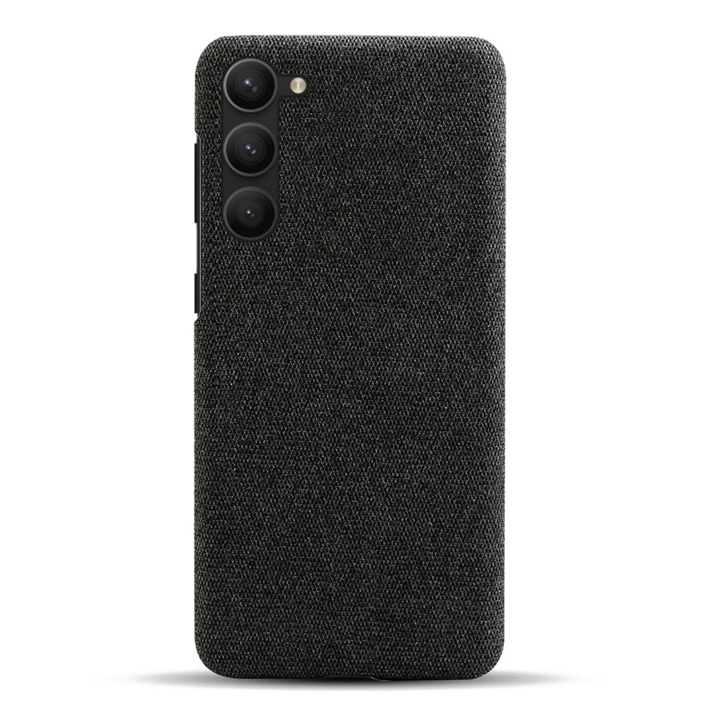 For Samsung Galaxy S23 Mobile Phone Protector Case Shell Solid Color Hard PC+Cloth Phone Cover