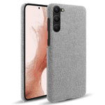 For Samsung Galaxy S23 Mobile Phone Protector Case Shell Solid Color Hard PC+Cloth Phone Cover