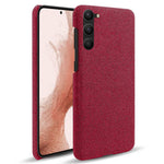 For Samsung Galaxy S23 Mobile Phone Protector Case Shell Solid Color Hard PC+Cloth Phone Cover