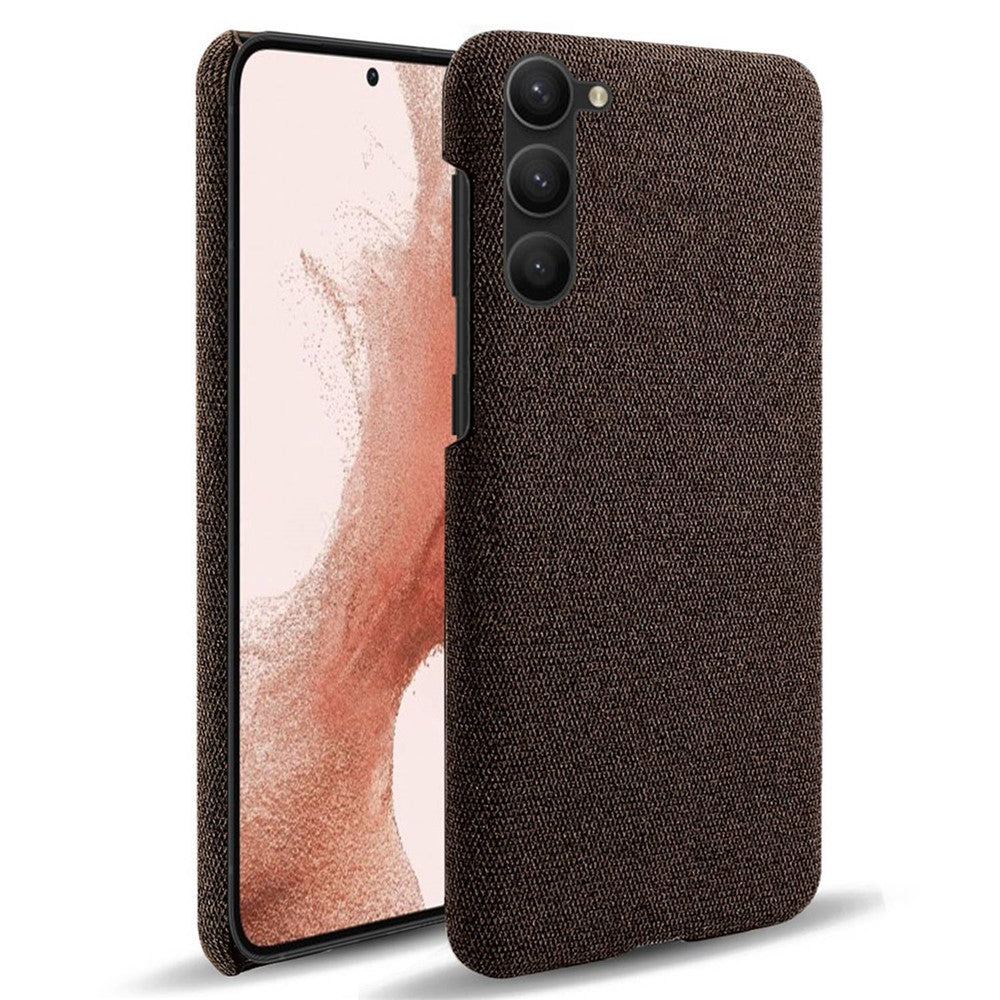 For Samsung Galaxy S23 Mobile Phone Protector Case Shell Solid Color Hard PC+Cloth Phone Cover
