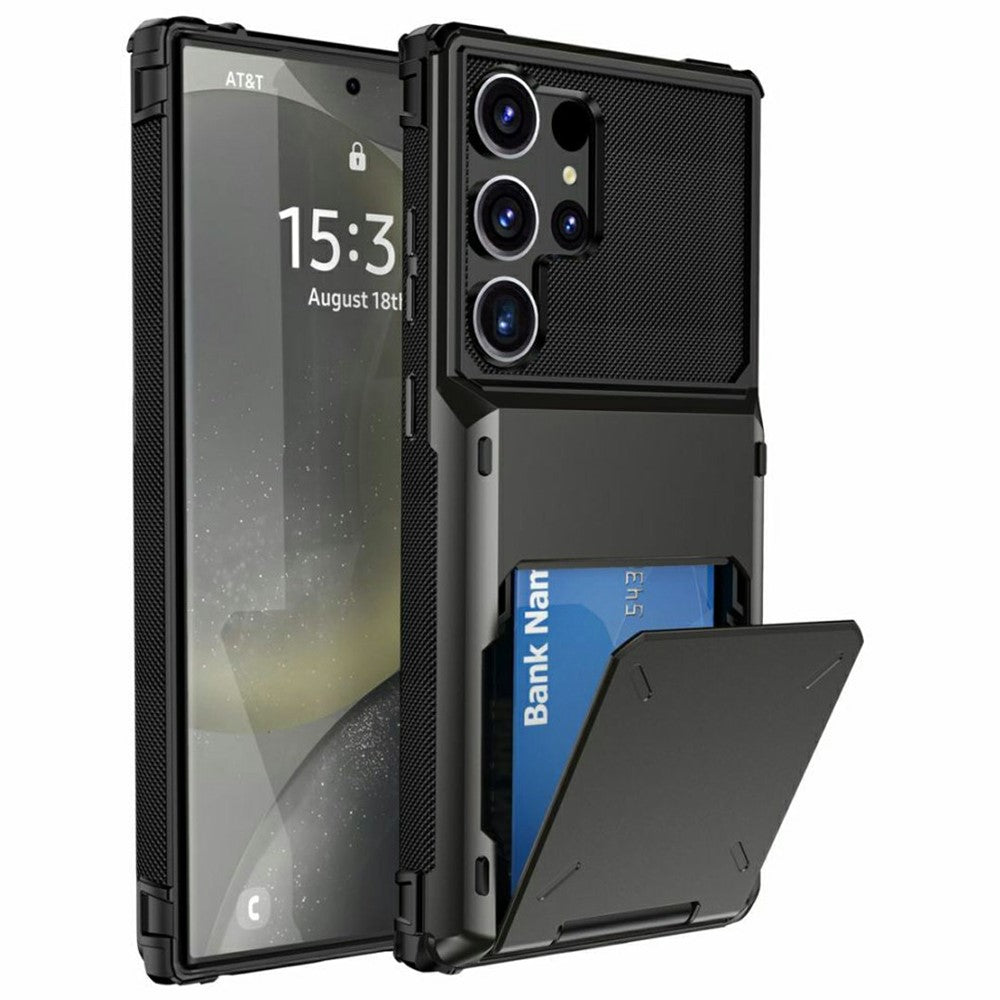 Til Samsung Galaxy S26 Ultra Etui PC + TPU Dobbeltlags Bagside Telefoncover med Kortholder