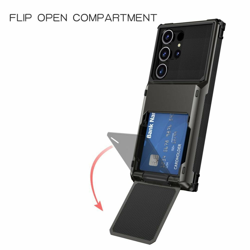 Til Samsung Galaxy S26 Ultra Etui PC + TPU Dobbeltlags Bagside Telefoncover med Kortholder